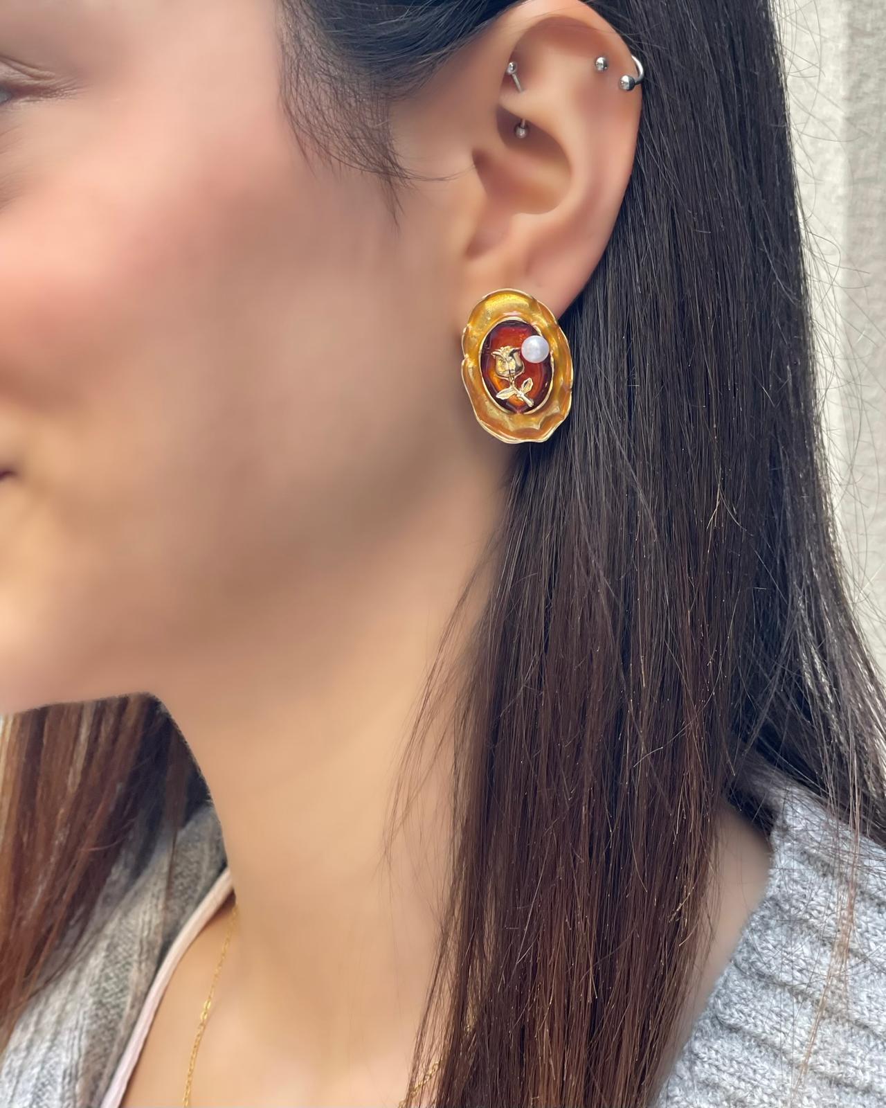 Aşk Baharı Vintage El Yapımı Küpe
