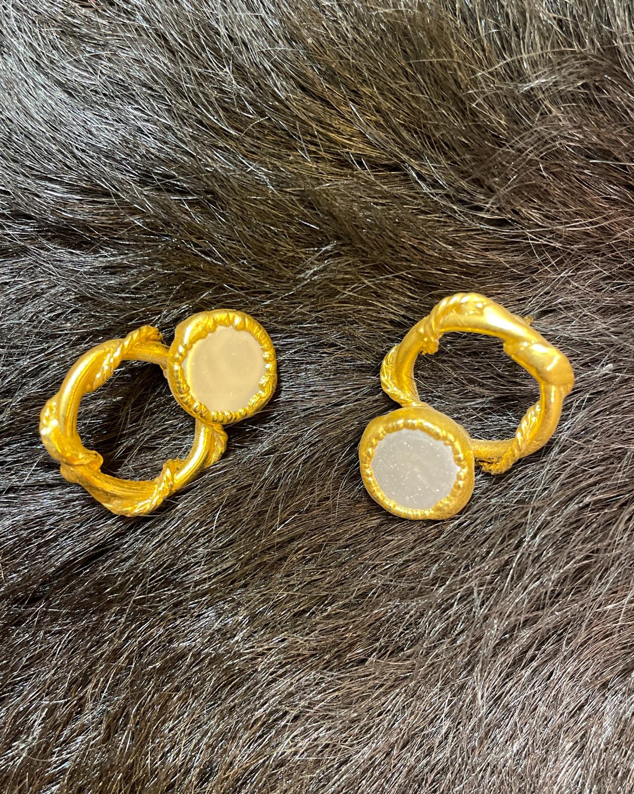 Dönence 22K Gold Kaplama El Yapımı İnci Küpe