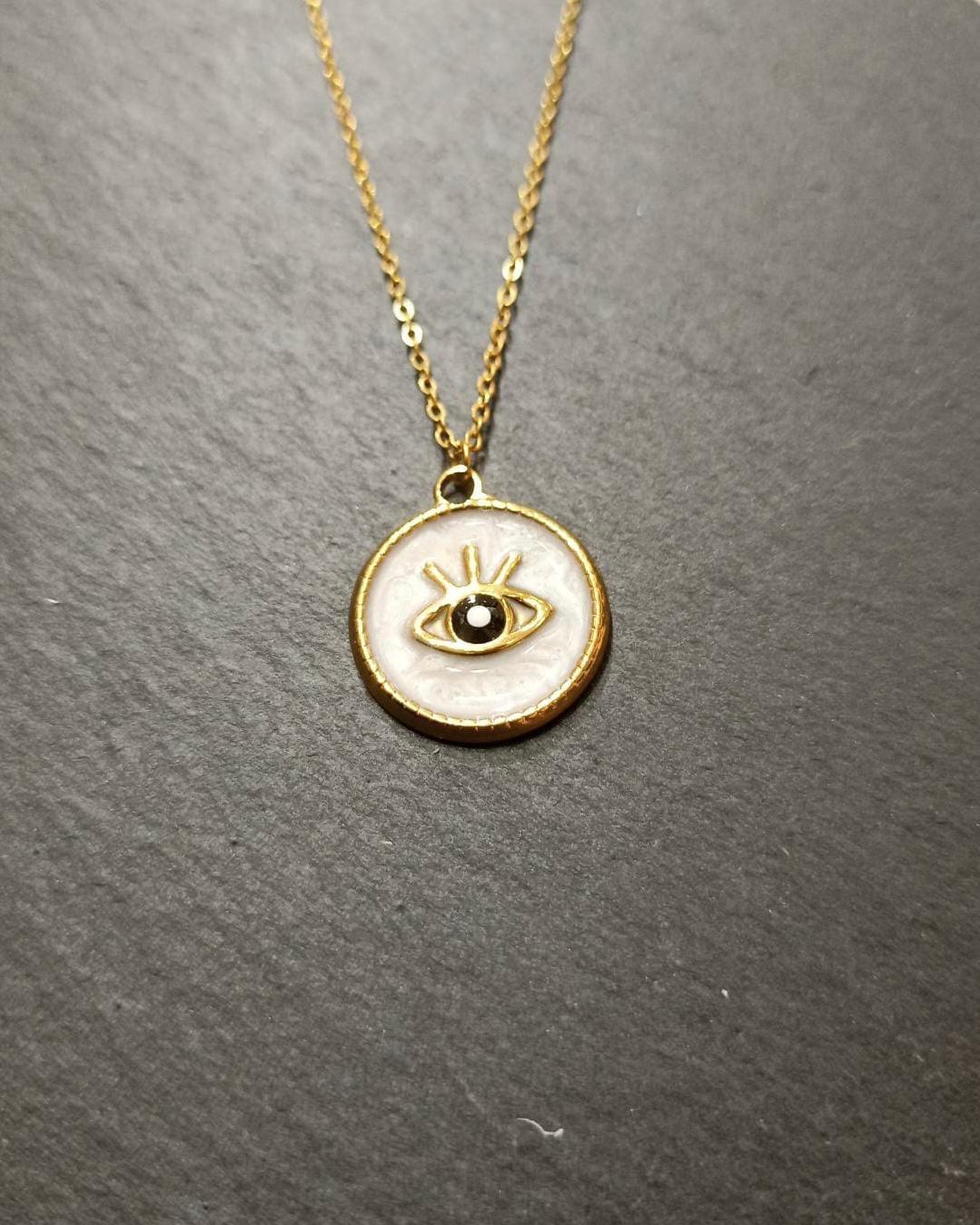 Gizemli Bakış Vintage Gold Kaplama Kolye