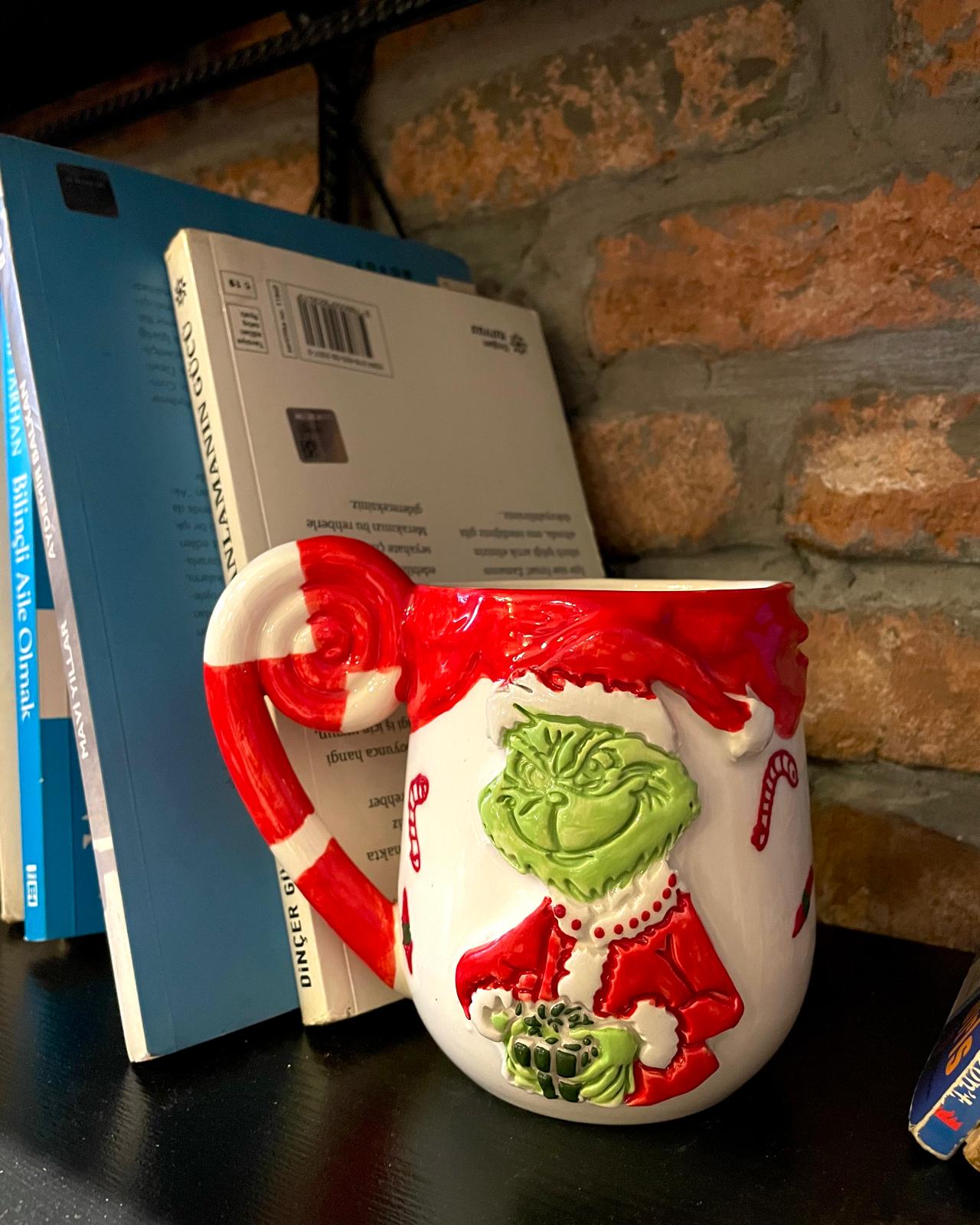 Grinch Işıltılı El Yapımı Seramik Kupa