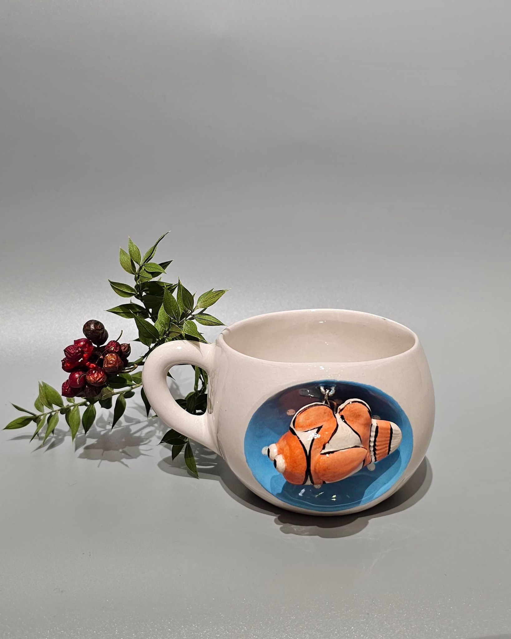 Kayıp Balık Nemo El Yapımı Seramik Fincan