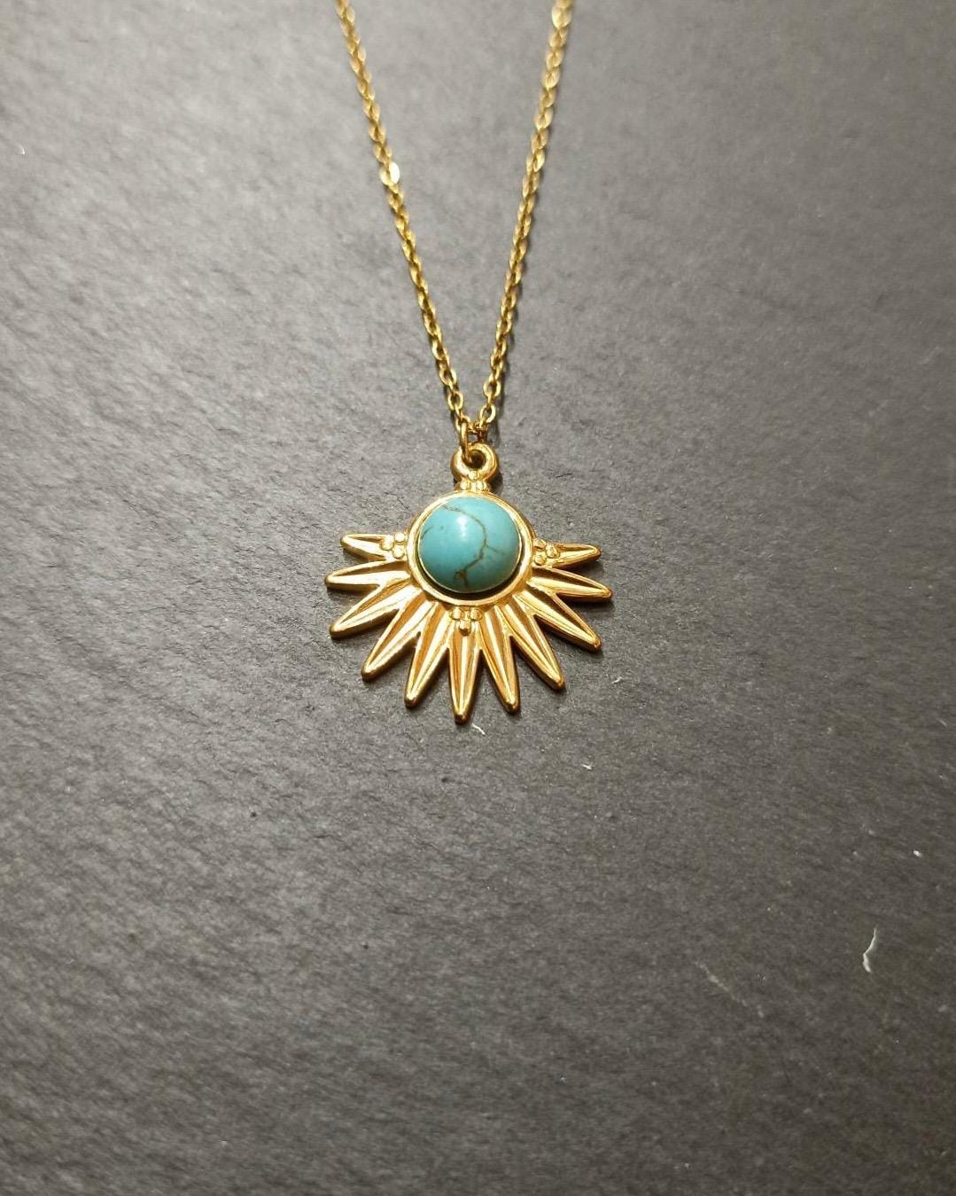 Ocean Radiance Vintage Gold Kaplama Kolye