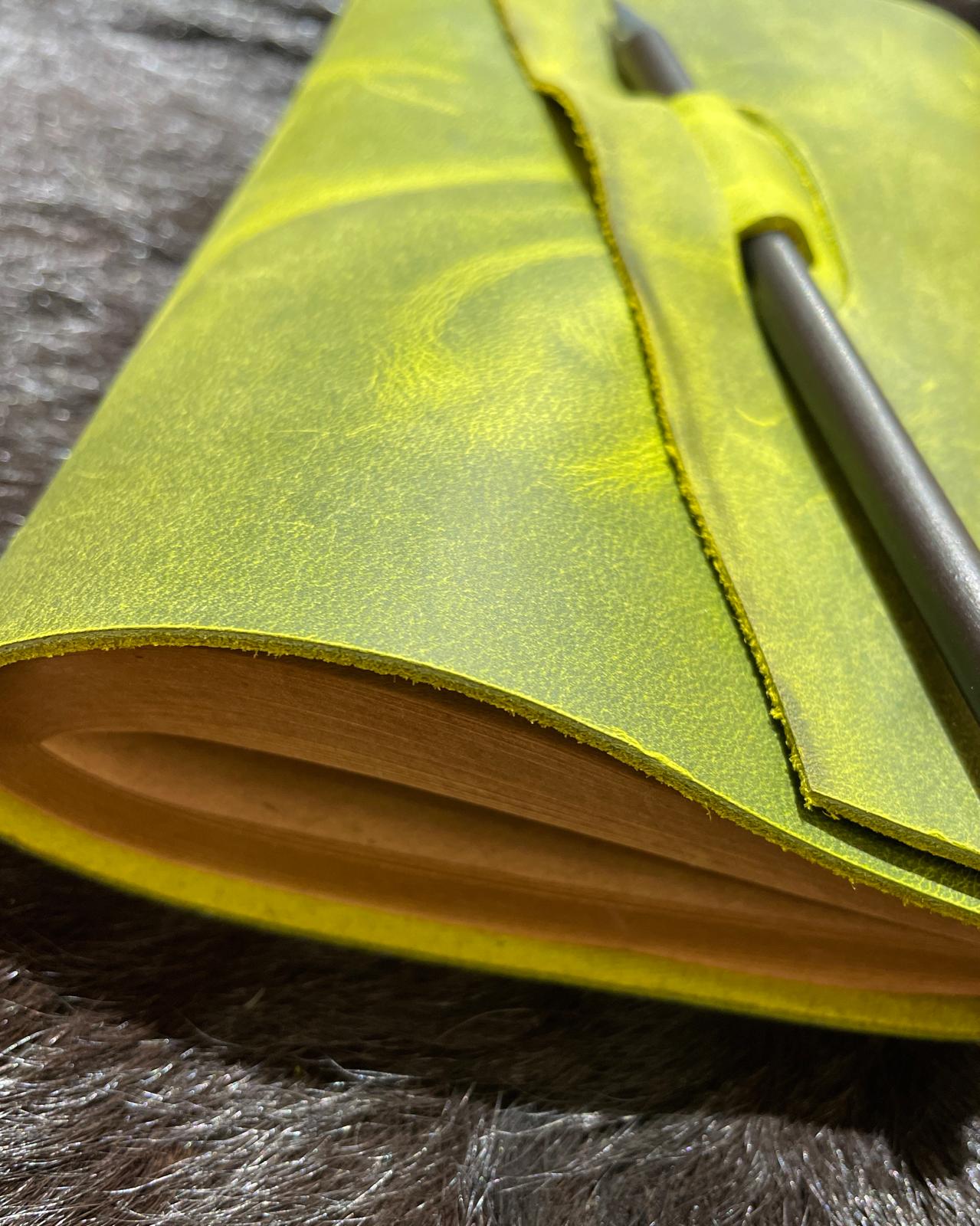 Organik Kağıtlı El Yapımı Deri Defter (Küçük Boy)